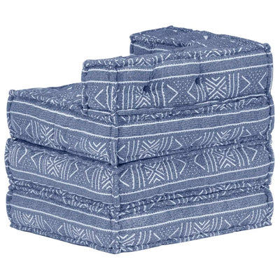vidaXL Modular Pouffe Indigo Fabric