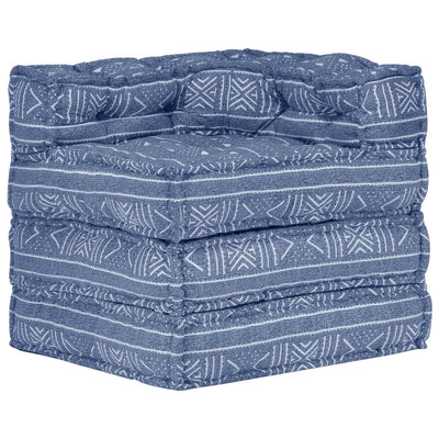 vidaXL Modular Pouffe Indigo Fabric