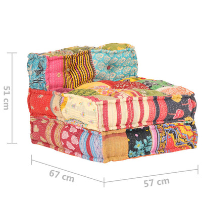 vidaXL Modular Pouffe Patchwork Fabric