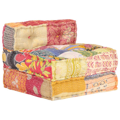 vidaXL Modular Pouffe Patchwork Fabric