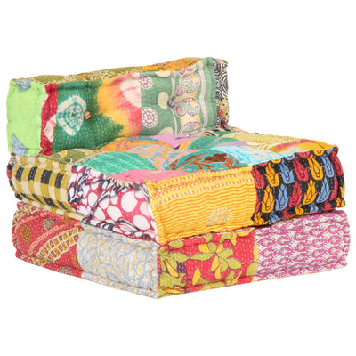 vidaXL Modular Pouffe Patchwork Fabric