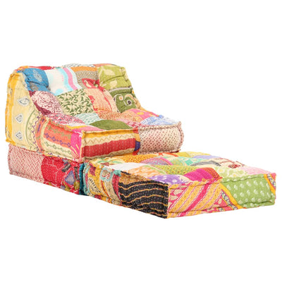 vidaXL Modular Pouffe Patchwork Fabric
