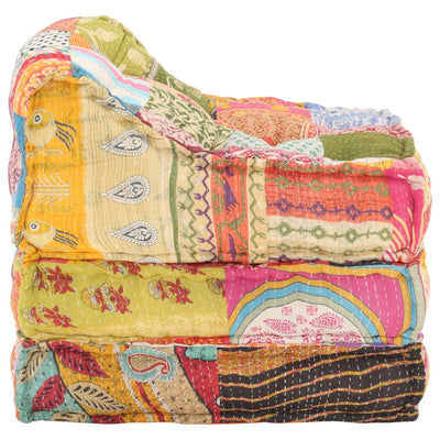 vidaXL Modular Pouffe Patchwork Fabric