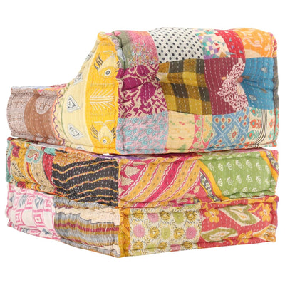 vidaXL Modular Pouffe Patchwork Fabric