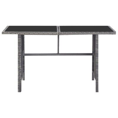 vidaXL 5 Piece Outdoor Dining Set with Cushions Poly Rattan Grey