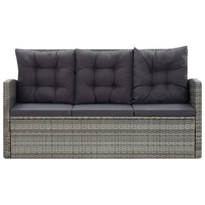 vidaXL 5 Piece Outdoor Dining Set with Cushions Poly Rattan Grey