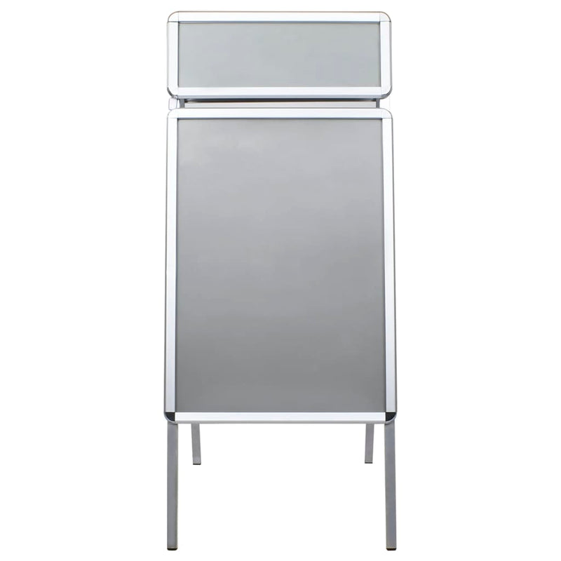 vidaXL A1 Customer Stopper Poster Stand with Header Aluminium