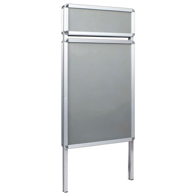 vidaXL A1 Customer Stopper Poster Stand with Header Aluminium