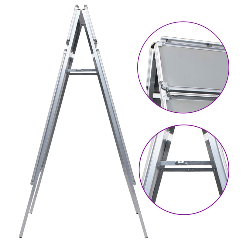 vidaXL A1 Customer Stopper Poster Stand with Header Aluminium