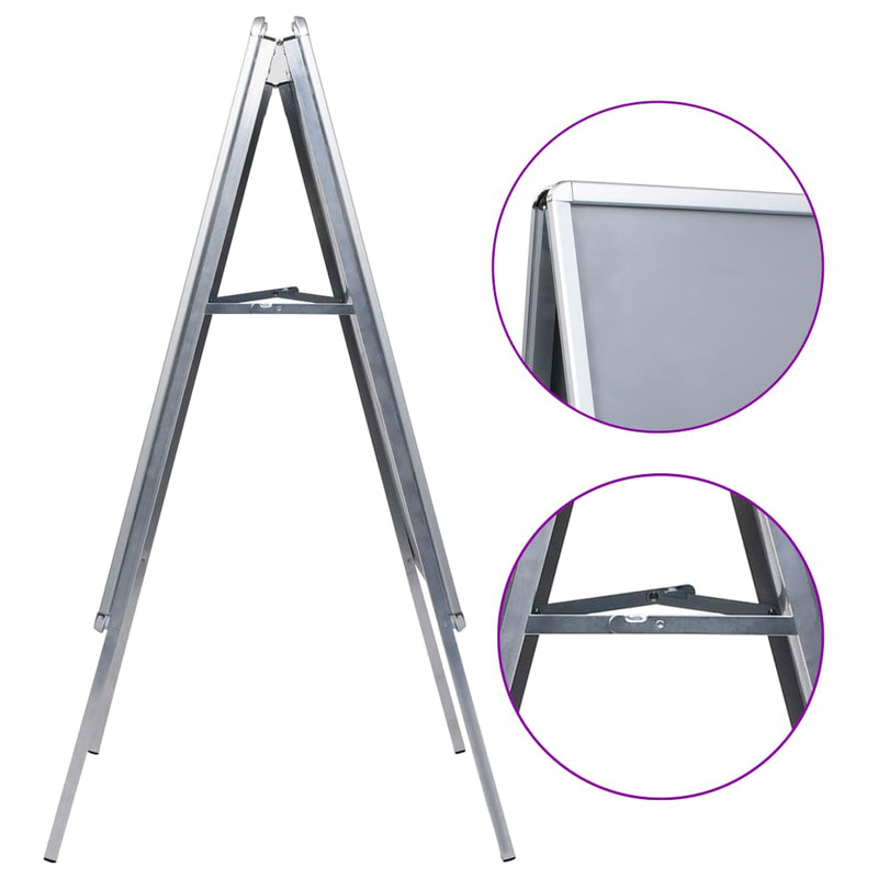 vidaXL A1 Customer Stopper Poster Stand Aluminium