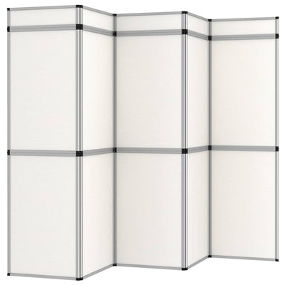 vidaXL 15-Panel Folding Exhibition Display Wall 302x200 cm White