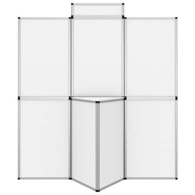 vidaXL 8-Panel Folding Exhibition Display Wall with Table 181x200 cm White