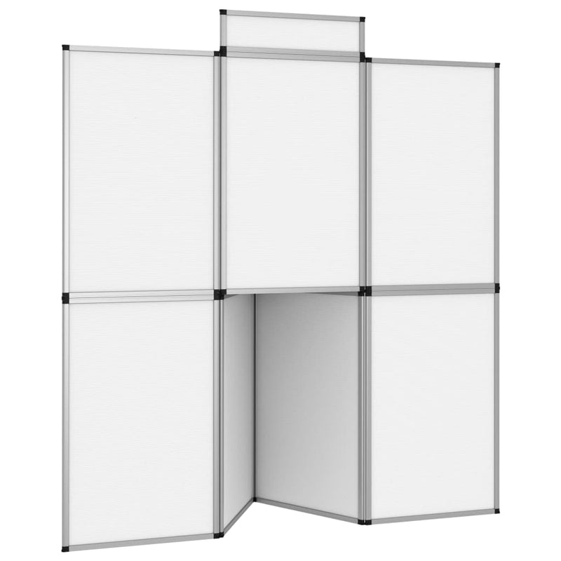 vidaXL 8-Panel Folding Exhibition Display Wall with Table 181x200 cm White