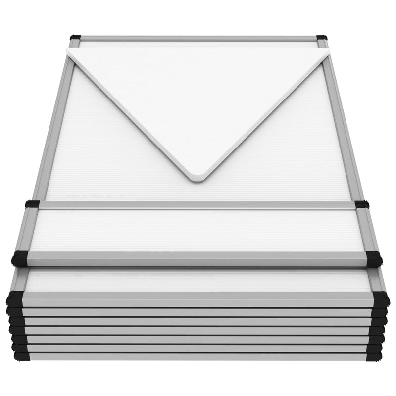 vidaXL 8-Panel Folding Exhibition Display Wall with Table 181x200 cm White