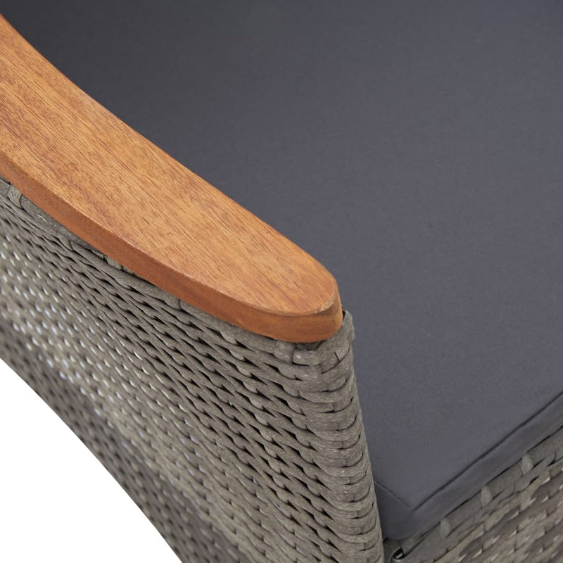 vidaXL 9 Piece Garden Dining Set with Cushions Poly Rattan Grey