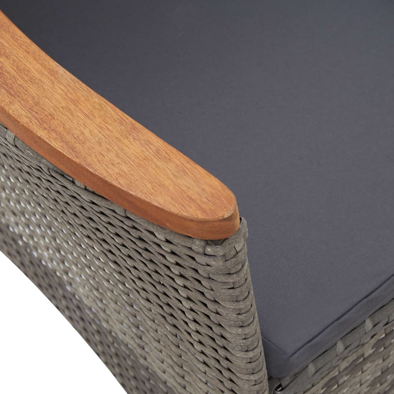 vidaXL 9 Piece Garden Dining Set with Cushions Poly Rattan Grey