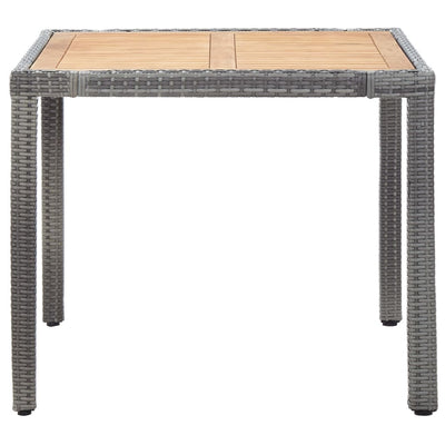 vidaXL 9 Piece Garden Dining Set with Cushions Poly Rattan Grey