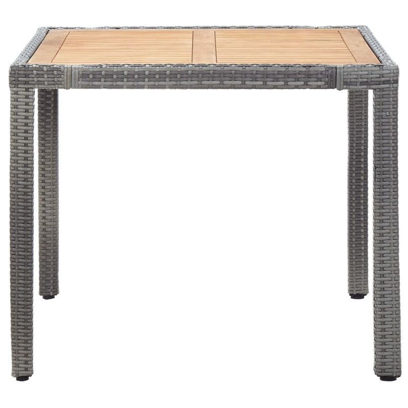 vidaXL 9 Piece Garden Dining Set with Cushions Poly Rattan Grey