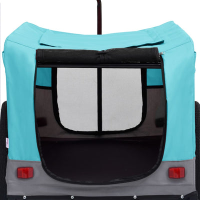 vidaXL 2-in-1 Pet Bike Trailer and Jogging Stroller Blue and Grey