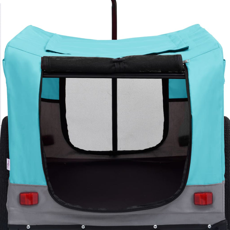 vidaXL 2-in-1 Pet Bike Trailer and Jogging Stroller Blue and Grey