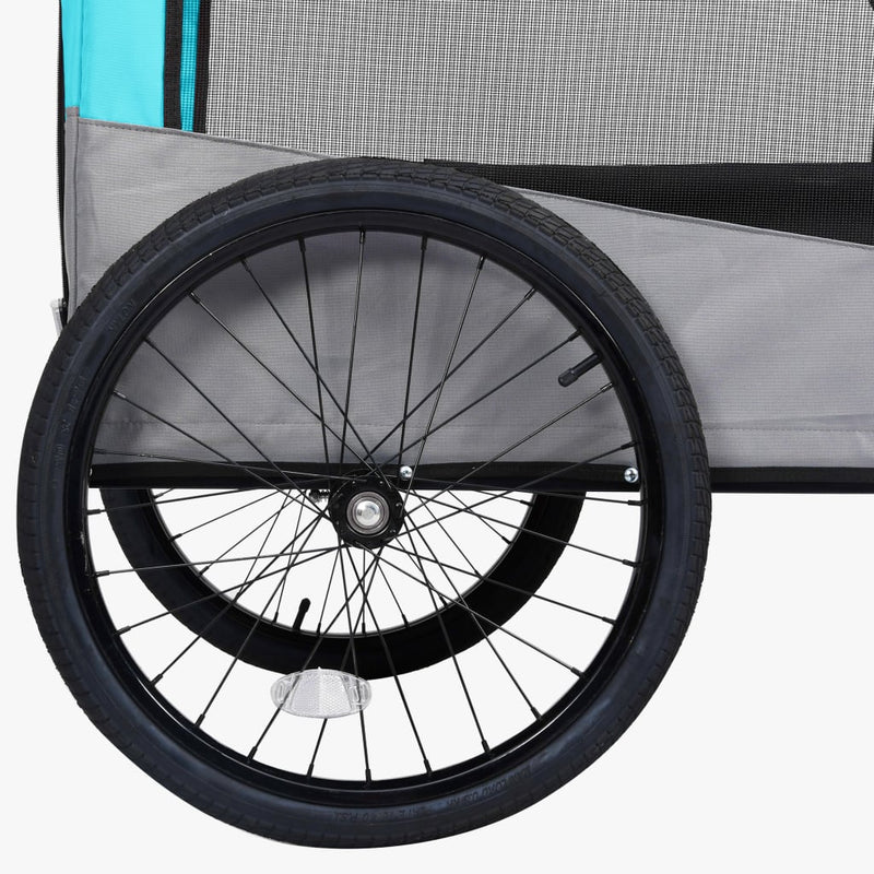 vidaXL 2-in-1 Pet Bike Trailer and Jogging Stroller Blue and Grey