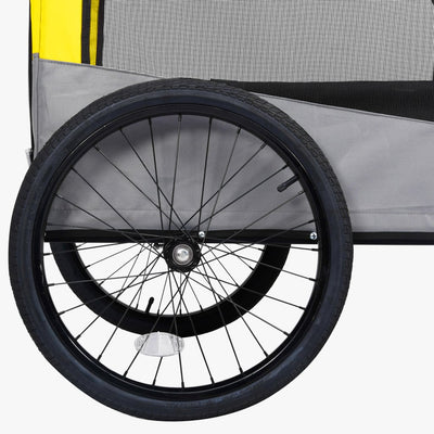 vidaXL 2-in-1 Pet Bike Trailer and Jogging Stroller Yellow and Grey