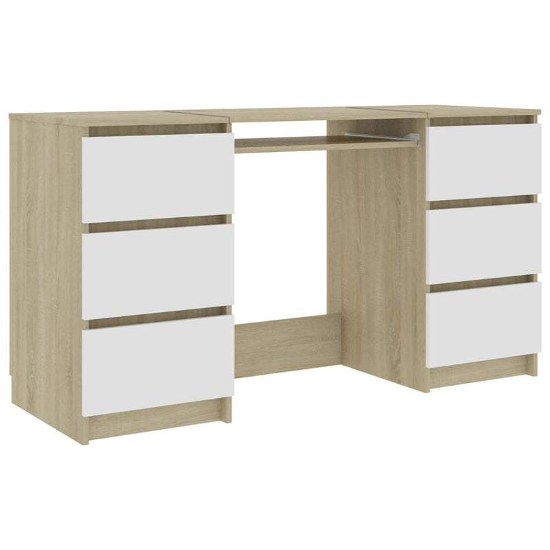 vidaXL Writing Desk Sonoma Oak 140x50x77 cm Engineered Wood