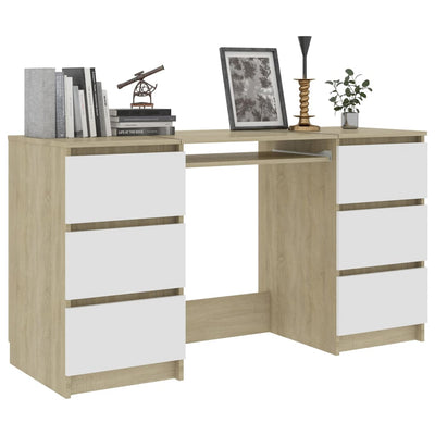 vidaXL Writing Desk Sonoma Oak 140x50x77 cm Engineered Wood