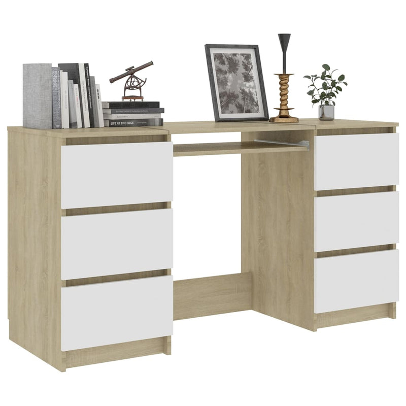 vidaXL Writing Desk Sonoma Oak 140x50x77 cm Engineered Wood