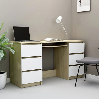 vidaXL Writing Desk Sonoma Oak 140x50x77 cm Engineered Wood