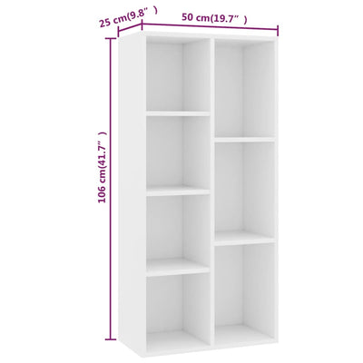 vidaXL Book Cabinet Sonoma Oak 50x25x106 cm Engineered Wood