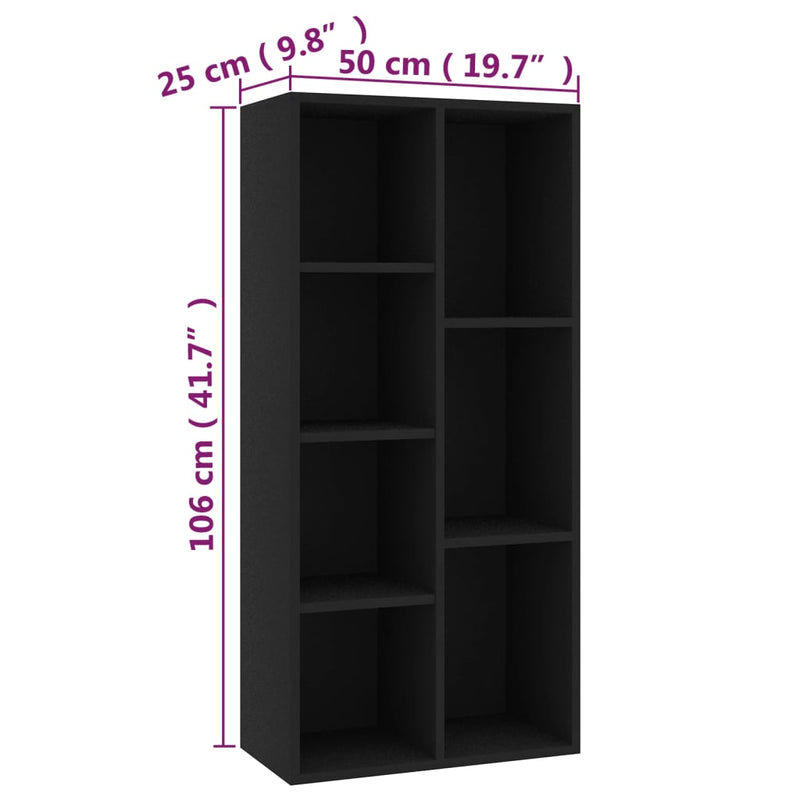 vidaXL Book Cabinet Sonoma Oak 50x25x106 cm Engineered Wood