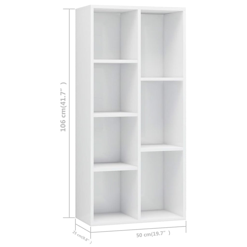 vidaXL Book Cabinet Sonoma Oak 50x25x106 cm Engineered Wood