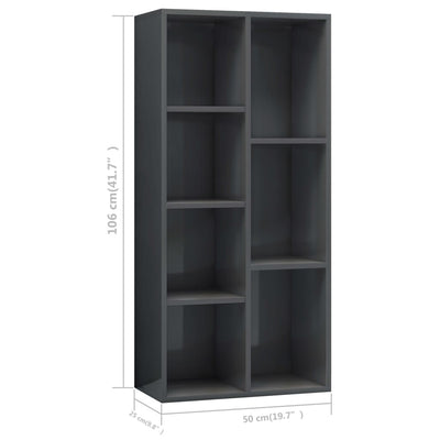 vidaXL Book Cabinet Sonoma Oak 50x25x106 cm Engineered Wood