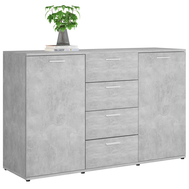 vidaXL Sideboard Grey 120x35.5x75 cm Engineered Wood