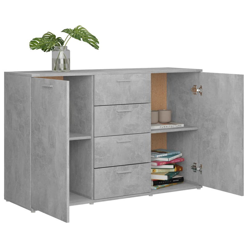 vidaXL Sideboard Grey 120x35.5x75 cm Engineered Wood