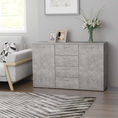 vidaXL Sideboard Grey 120x35.5x75 cm Engineered Wood