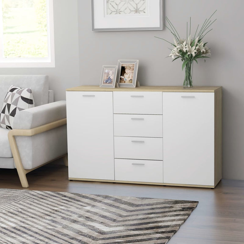 vidaXL Sideboard Grey 120x35.5x75 cm Engineered Wood