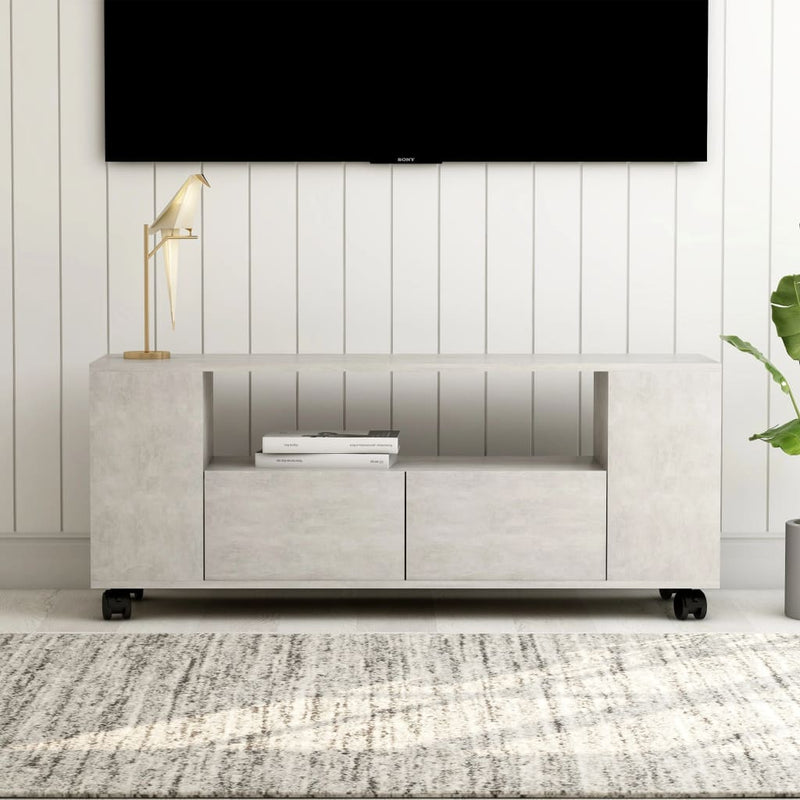 vidaXL TV Cabinet Concrete Grey 120x35x48 cm Engineered Wood