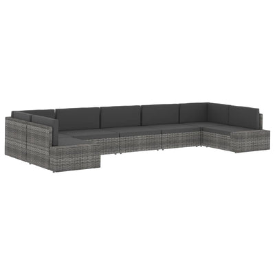vidaXL Sectional Middle Sofa Poly Rattan Brown