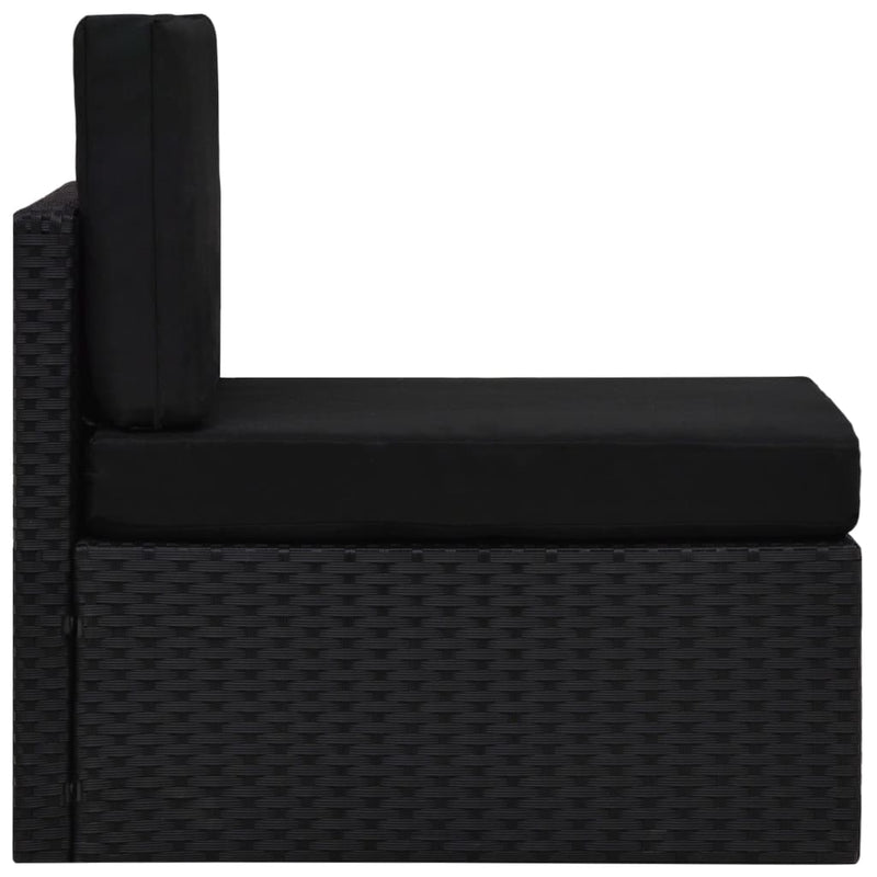 vidaXL Sectional Middle Sofa Poly Rattan Brown