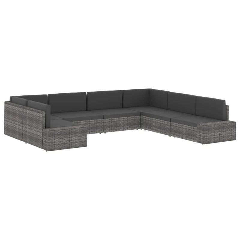 vidaXL Sectional Middle Sofa Poly Rattan Brown