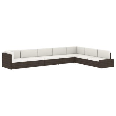 vidaXL Sectional Middle Sofa Poly Rattan Grey