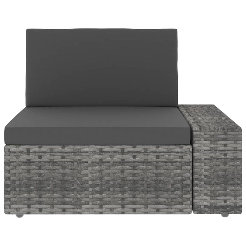 vidaXL Sectional Corner Sofa with Left Armrest Poly Rattan Grey