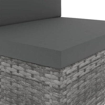 vidaXL Sectional Corner Sofa with Left Armrest Poly Rattan Grey