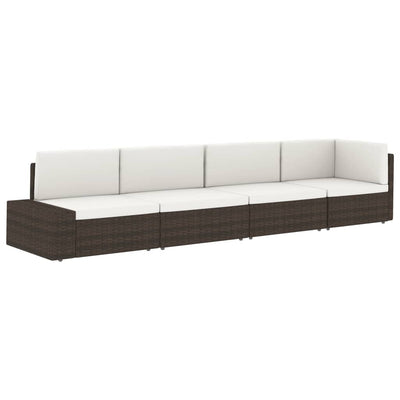 vidaXL Sectional Corner Sofa with Left Armrest Poly Rattan Grey