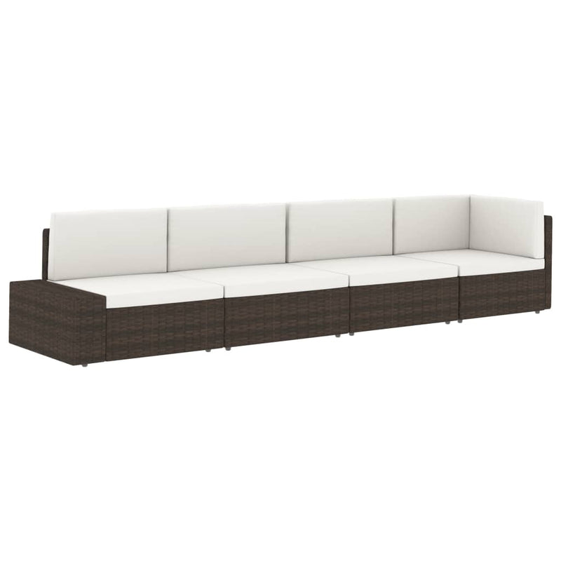 vidaXL Sectional Corner Sofa with Left Armrest Poly Rattan Grey