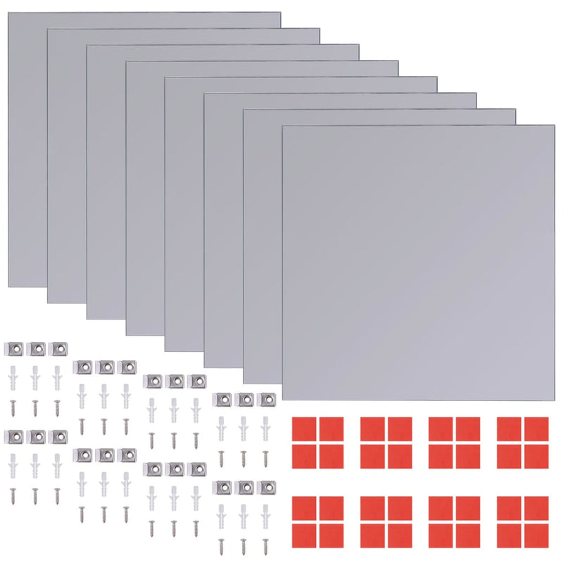 vidaXL Frameless Mirror Tiles Glass 16 pcs 20.5 cm