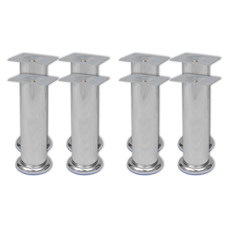 vidaXL Sofa Legs 8 pcs Round Chrome 180 mm