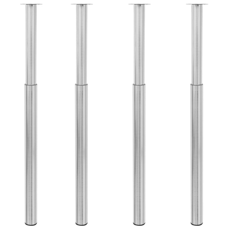 vidaXL Telescopic Table Legs 4 pcs Black 710 mm-1100 mm